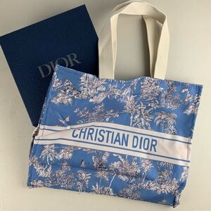 Christian Dior Riviera Blue Tote Canvas Bag